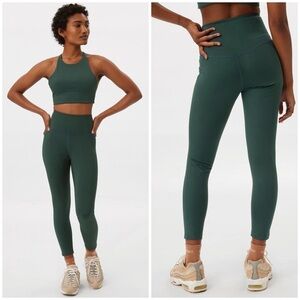 GIRLFRIEND COLLECTIVE High-Rise Compression 7/8 Leggings In Moss Green